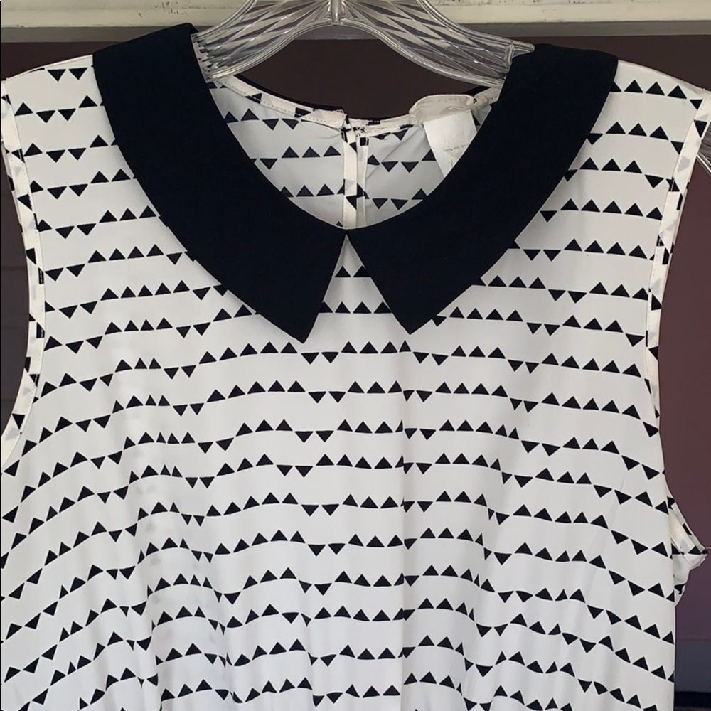 Black and white triangle dress
